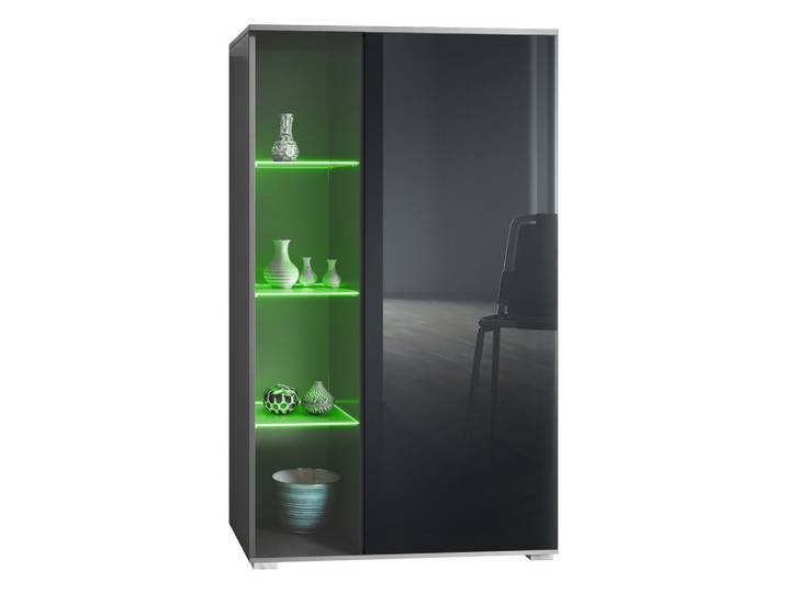 VITRINE Davos Schwarz Hochglanz