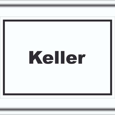 HB-Druck Keller Schild mit Text waagerecht A4 (210x297mm)