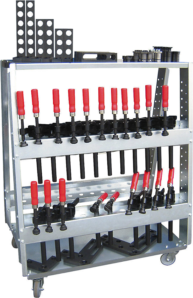 kaiserkraft Profi-Set Spannwerkzeuge, mit Wagen, HxBxT 1260 x 700 x 1080 mm