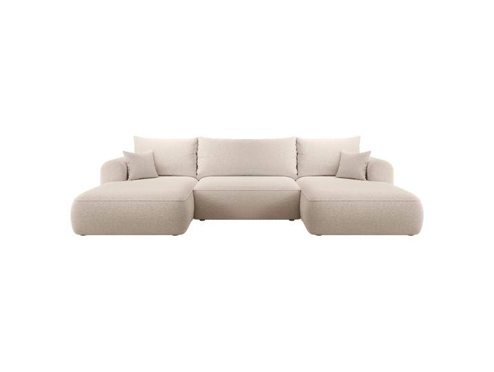 Ecksofa mit Schlaffunktion Ovo U-förmig mit Stauraum, beige