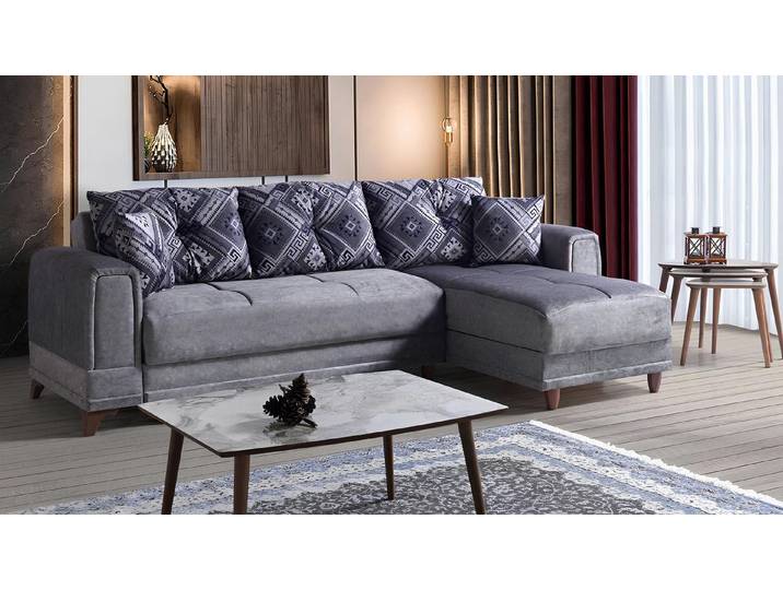 JVmoebel Ecksofa Moderne graue L-Form Wohnlandschaft mit hochwertiger Polsterung, Made in Europa
