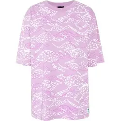 CHIEMSEE T-Shirt mit Allover-Print und großem Retro-Rückenprint, Größe M in Lila 153214