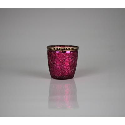 Windlicht AM DESIGN "aus Glas", pink, B:9cm H:9cm, Glas, Kerzenhalter, Windlicht, 3er Set, BxH: 9x9 cm