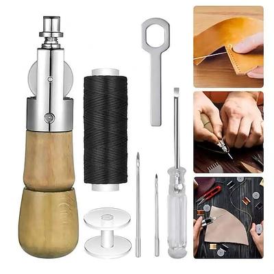 7-teiliges Nähahlen-Set aus Kunstleder mit Nadeln – Handnähwerkzeuge für Heimwerkerarbeiten, Lederreparaturen, schnelles Nähen, Polsterarbeiten, Kleidung und Bastelprojekte