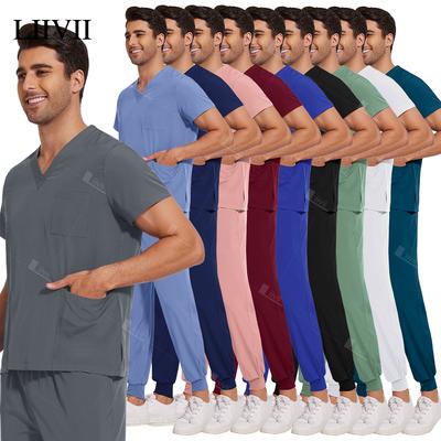 Daily Deals Depot Unisex Lightweight Medical Scrub Set, Anti Wrinkle Breathable Jogger Nursing Uniform For Men & Women Surgical Clinical pink s