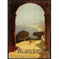 POSTER Frankreich & Italien Alassio A3 Rahmenlos