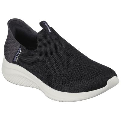 Slip-On Sneaker SKECHERS "ULTRA FLEX 3.0 - SMOOTH STEP", Damen, Gr. 41, Textil, schwarz, Schuhe, Schlupfschuh, Slipper, Freizeitschuh in veganer Verarbeitung
