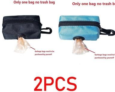 Inspired Finds Portable Dog Poop Bag Holder & Dispenser Container 2pcs black Light