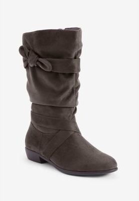 Extra Wide Width Women's Heather Wide Calf Boot by Comfortview in Grey (Size 7 WW)