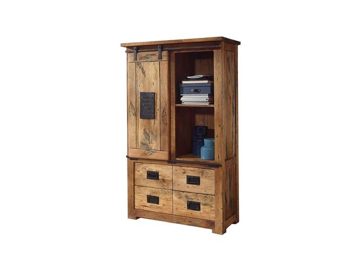 Highboard mit 1 Rolltür Mango massiv 90 cm - EMANUEL