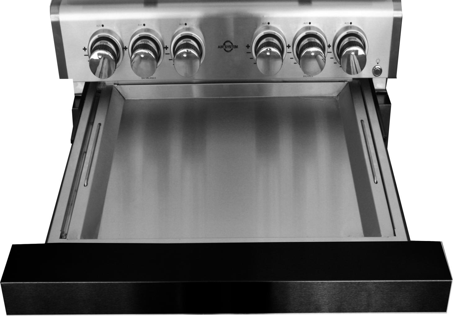 ALLGRILL Fettschublade mit Teleskopauszug Schwarz für Gasgrill Modular CHEF L Black (900-4-Black)