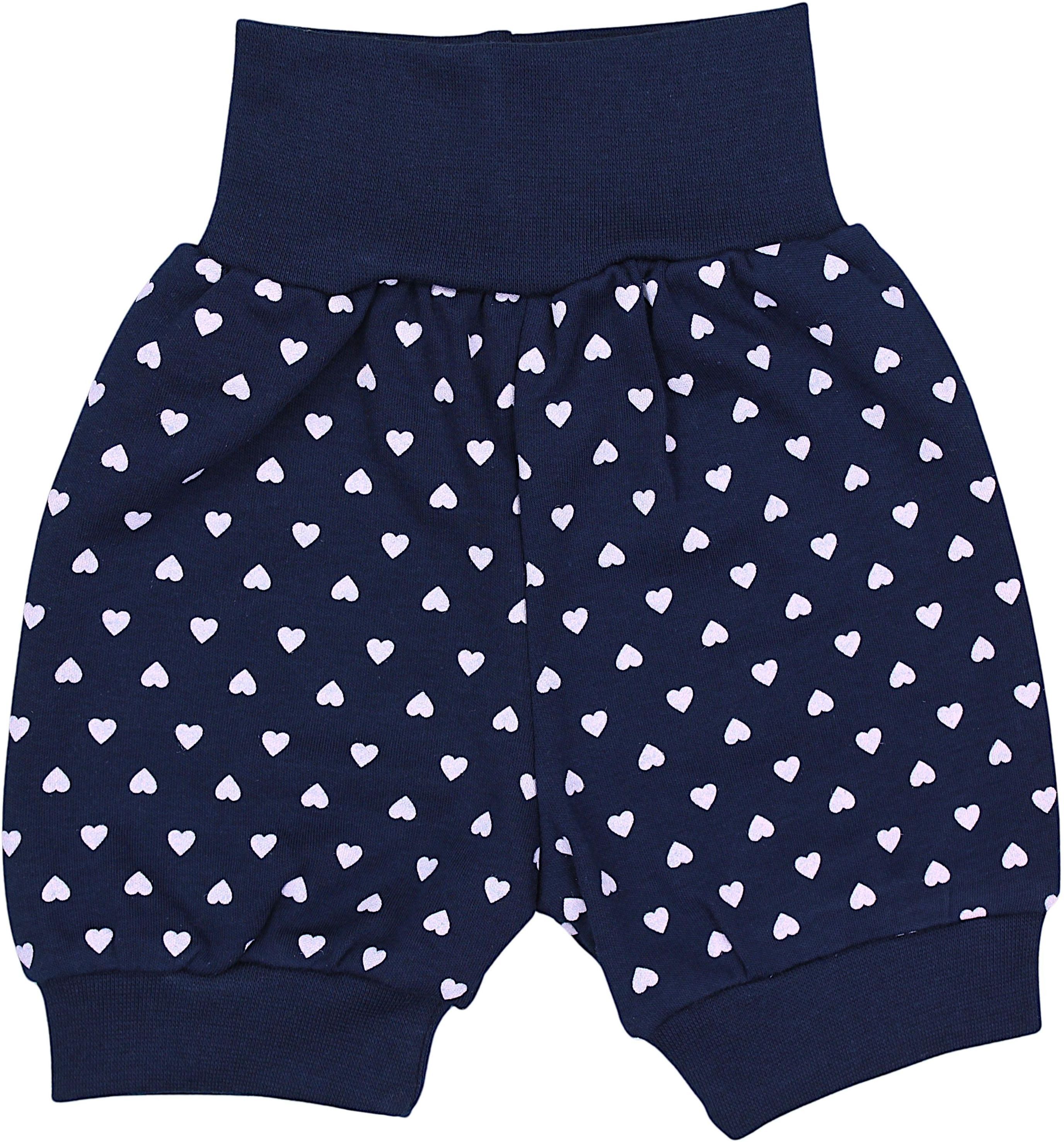 Pumphose TUPTAM "Pumphose Baby Mädchen Sommershorts 5er Set", Mädchen, Gr. 74, N-Gr, rosa (puderrosa dunkelblau beige), Obermaterial: 100% Baumwolle CO., Hosen Pumphose