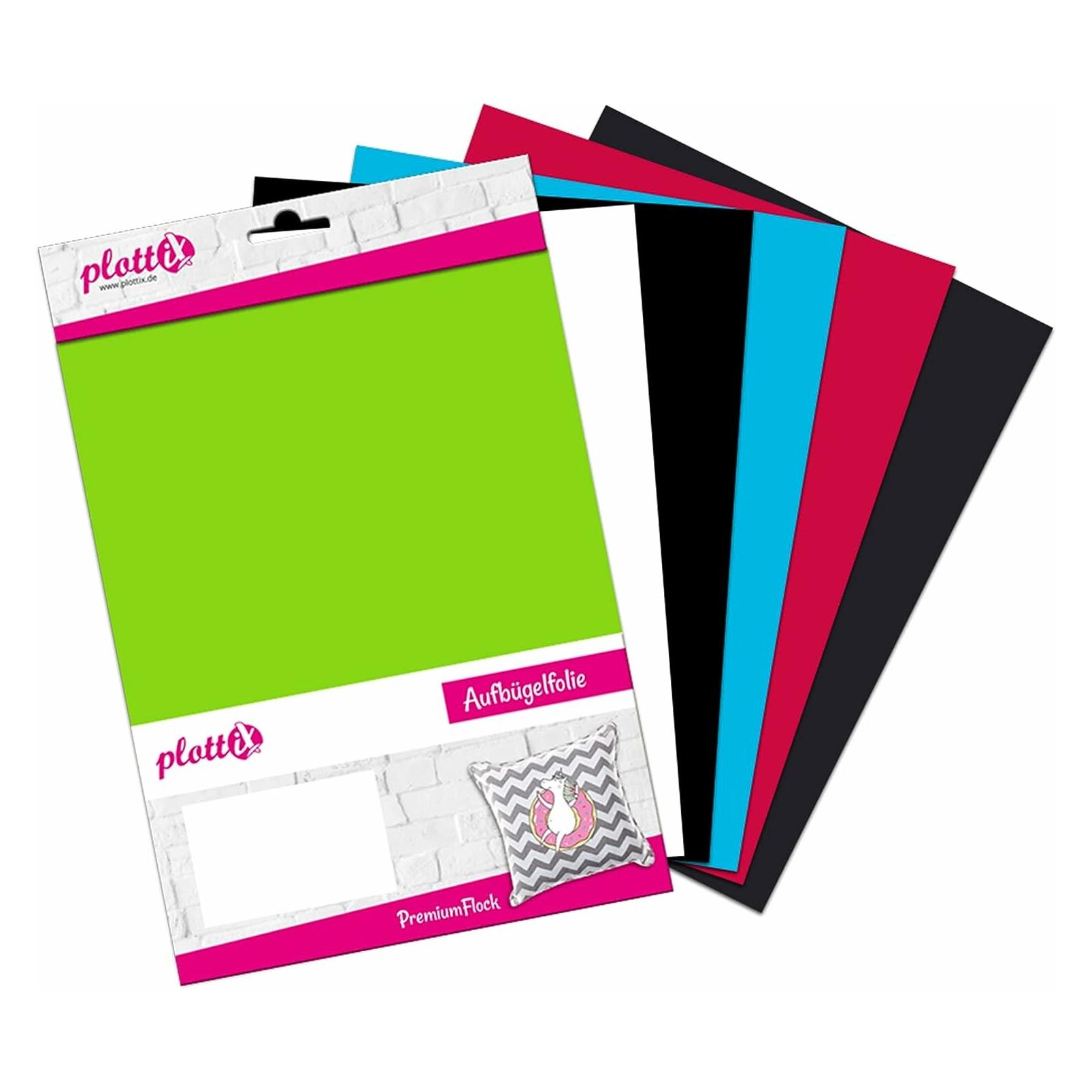 PlottiX PremiumFlock Bundle 1 20cm x 30cm (6 Folien) (0767523755939)
