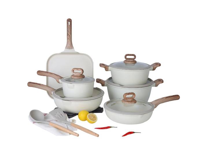 DONNOR – ensemble d'ustensiles de cuisine en céramique, casseroles et poêles, ustensiles de cuisine à Induction antiadhésives, ensemble de cuisine avec poêles à frire