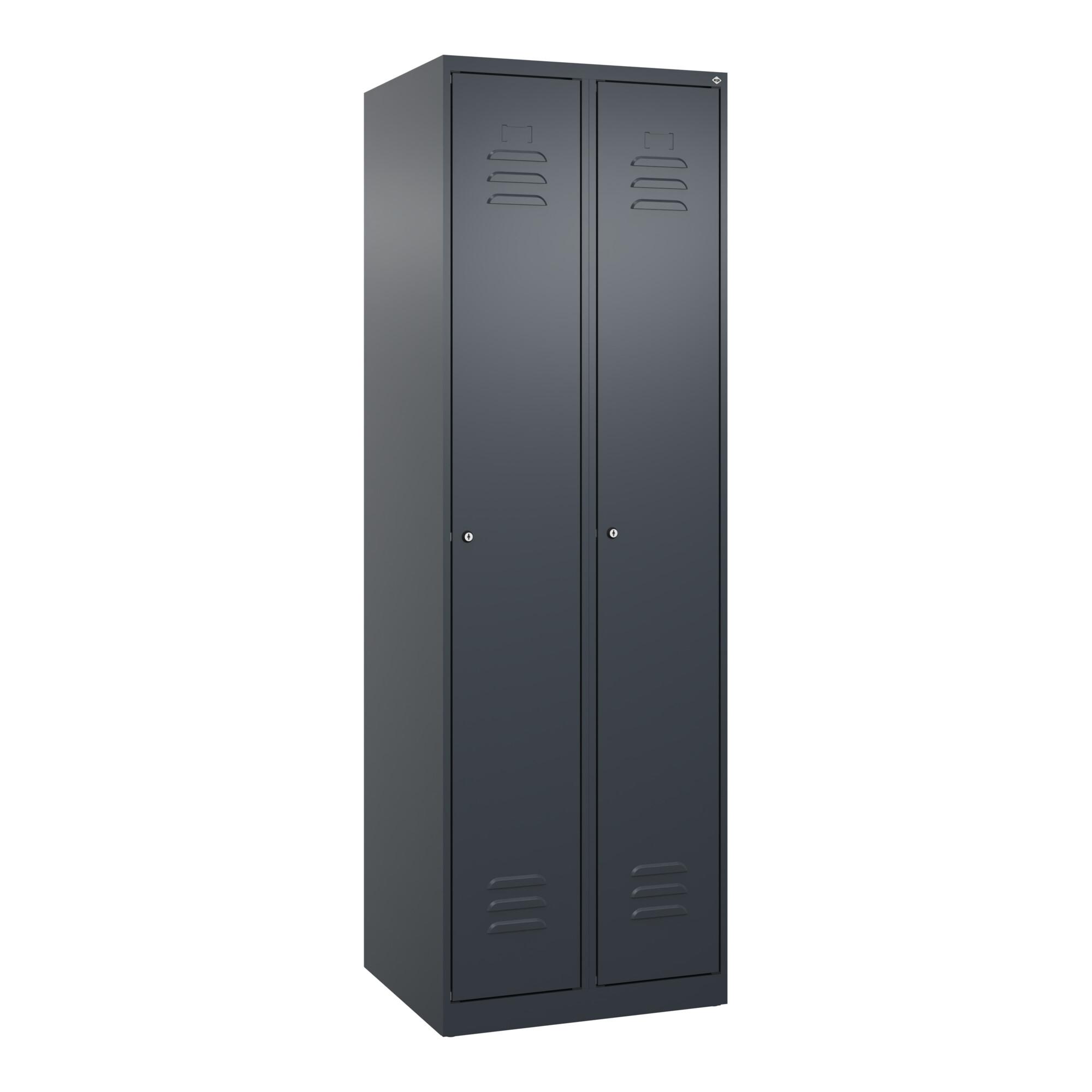 C+P Wäsche-Spind Classic PLUS, 2 Abteile, 1850x600x500mm, 7016/7016 Verschluss Zylinderschloss ; C + P Möbelsysteme (080000-20B|S10023)