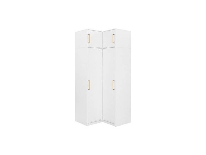 Armoire d'angle 2 portes - L115 cm - Blanc + Réhausse - LIZANDRO