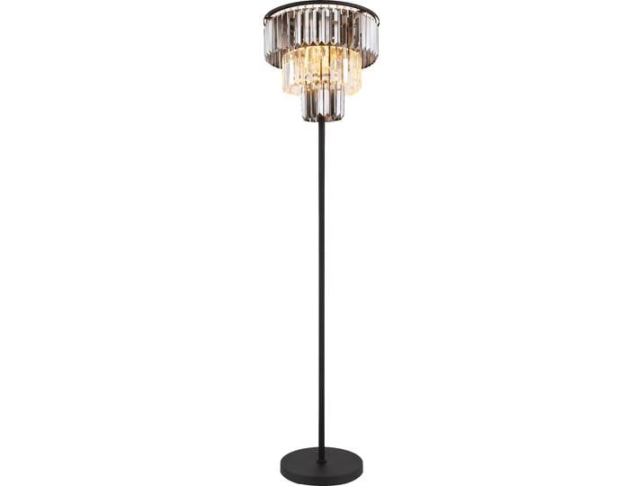 Lampadaire Salon Verre fumé Cristaux Lampadaire Chambre Noir 15695S
