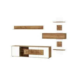 HARTMANN Wohnwand  Caya ¦ weiß ¦ Maße (cm): B: 326 H: 226 T: 49.0