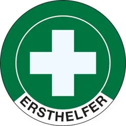 Aufkleber Ø 40 mm - Ersthelfer - Bogen à 10 Etiketten - 222x93 mm Folie selbstklebend