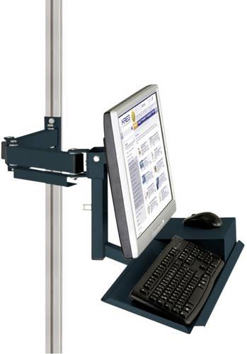 Manuflex ZB8286.7016 Standard Monitorträger für CANTOLAB und ALU mit Tastatur- und Mausfläche, VESA-Adapter 100mm