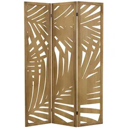 ML-Design Paravent Raumteiler 3-teilig Sapporo, Natur, 170x121 cm, Holz, Faltbarer Raumtrenner Innen, freistehend, Sichtschutz Trennwand Stellwand