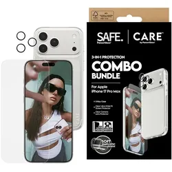 PanzerGlass SAFE. CARE 3-in-1 Fashionable Combo Bundle (3 Stk., Apple iPhone 17 Pro Max), Smartphone Schutzfolie, Transparent
