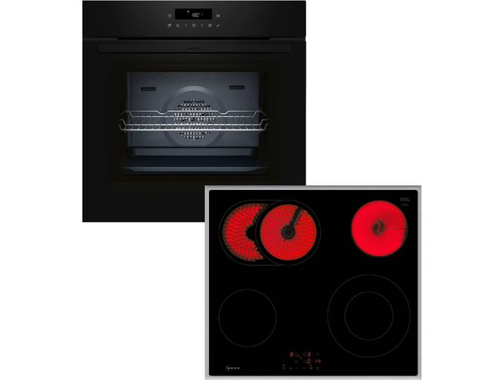 NEFF Backofen-Set BTX46PB0 , Energieeffizienz: A+, schwarz, Herdsets, Mit Air Fry knusprig backen & Touch Control zum einfachen Bedienen, Backofen-Set