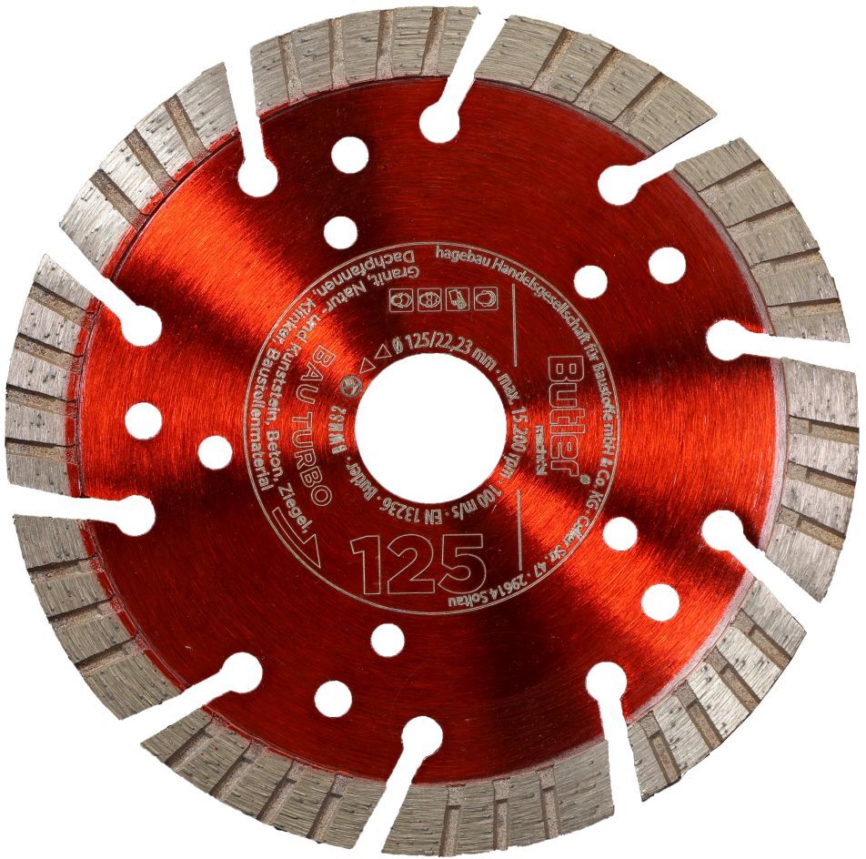 Diewe Butler macht's! Diamant-Trennscheibe Bau Turbo, Bohrung: 22,23 mm, Ø 125 mm