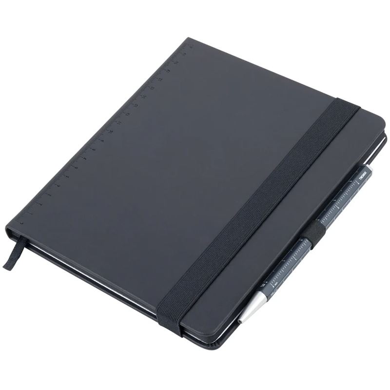 TROIKA Notizblock BLACK SLIMPAD A5 dunkelblauer Stift
