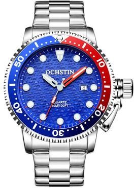 Everyday Crate OCHSTIN Men Waterproof Quartz Watch Stainless Steel silver+blue