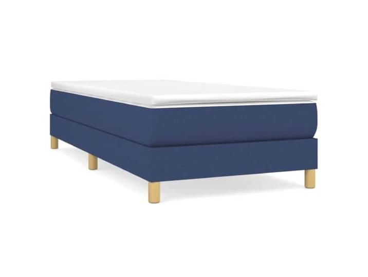 PUGYNBK Boxspringbett, Blau, 80 x 200 cm, mit Matratze Taschenfedern, mittlere Festigkeit, Holzlatten, atmungsaktiver Schutz