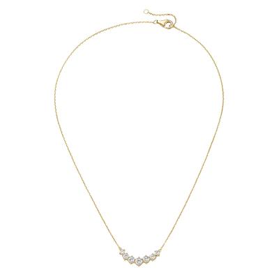 Collier SMART JEWEL "Mittelteil mit Zirkonia, Silber 925", gold, Halsketten, Damen, 45cm, Silber 925 (Sterlingsilber), Collier