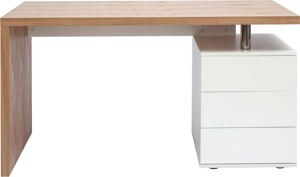 Miliboo Design-Schreibtisch aus heller Eiche Weiß CALIX
