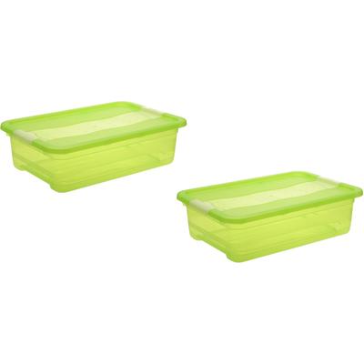 Organizer KEEEPER "cornelia", grün, B:39,5cm H:17cm T:59,5cm, Kunststoff, Aufbewahrungsboxen, Aufbewahrungsbox, 28 L, mit Deckel, Schiebeverschluss