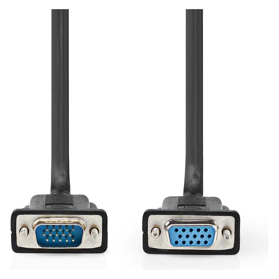 Nedis VGA-Kabel | VGA Stecker | VGA Buchse | Vernickelt | Maximale Auflösung: 1280x800 | 5.00 m | Ru (5 m) (CCGL59100BK50)