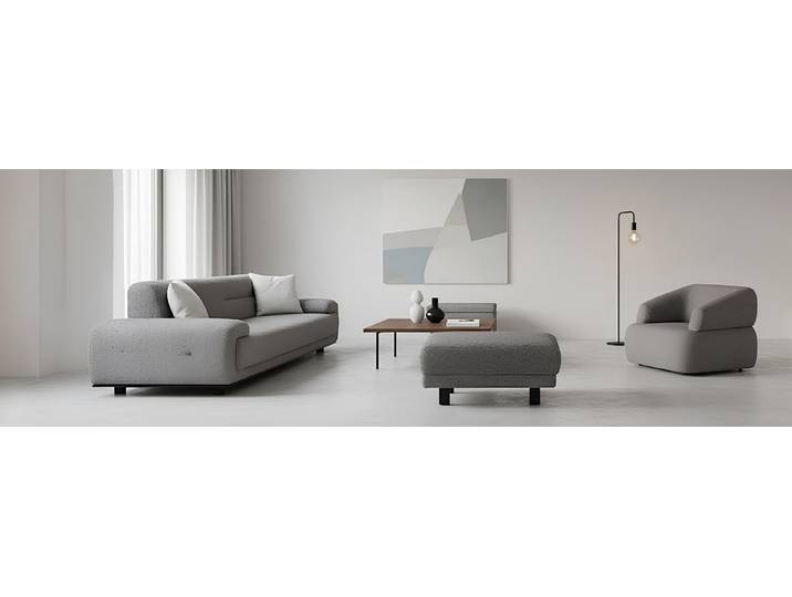 Xlmoebel Sofa Bequeme Sessel und Hocker für entspannte Stunden zuhause, Sofa-Set 3 Teile, Made in Europa