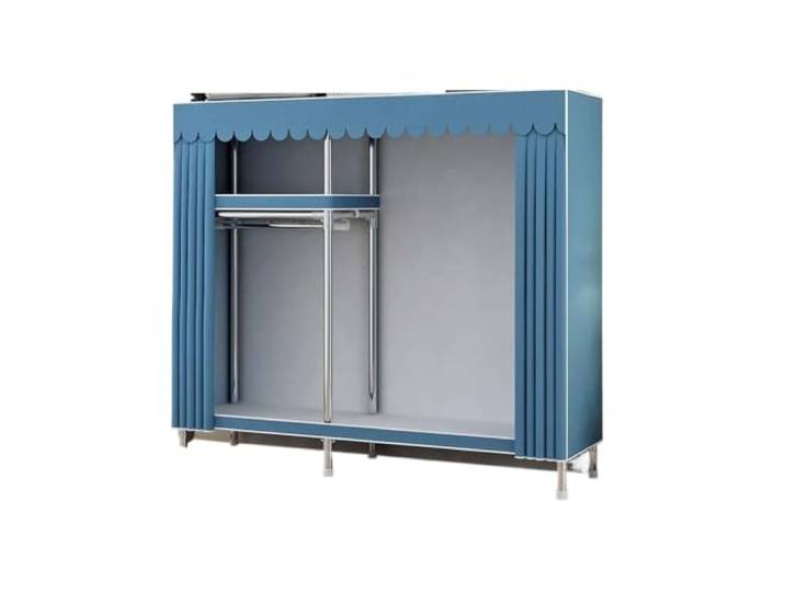 Einfacher Kleiderschrank mit Stahlrahmen, einfache Montage(Color-01-L115)
