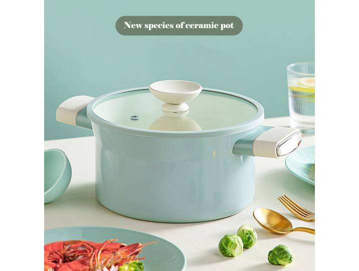 Nouveau pot à soupe en céramique, pot de nourriture complémentaire pour bébé, pot à lait chauffant multifonctionnel, pot antiadhésif en céramique pour la cuisine