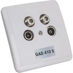 Triax Antennendose GAD 410 S 4-Loch Multimedia-Modemdose (Ersatzteil), TV Zubehör, Weiss