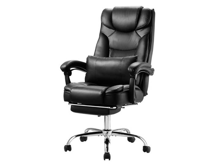 Chaise de Bureau - DUOKU - Inclinable 135° - Hauteur Réglable - Repose-pieds Intégré - Cuir PU