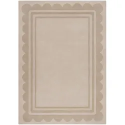 KADIMA DESIGN Wollteppich Handgetuftet mit elegantem Jakobsmuschel-Design | Langlebig & Komfortabel | 120x170cm