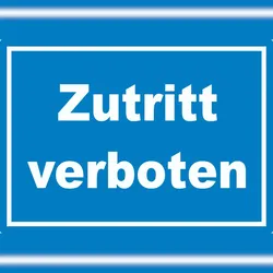 HB-Druck Zutritt verboten Aufkleber weiß-blau A0 (841x1189mm)