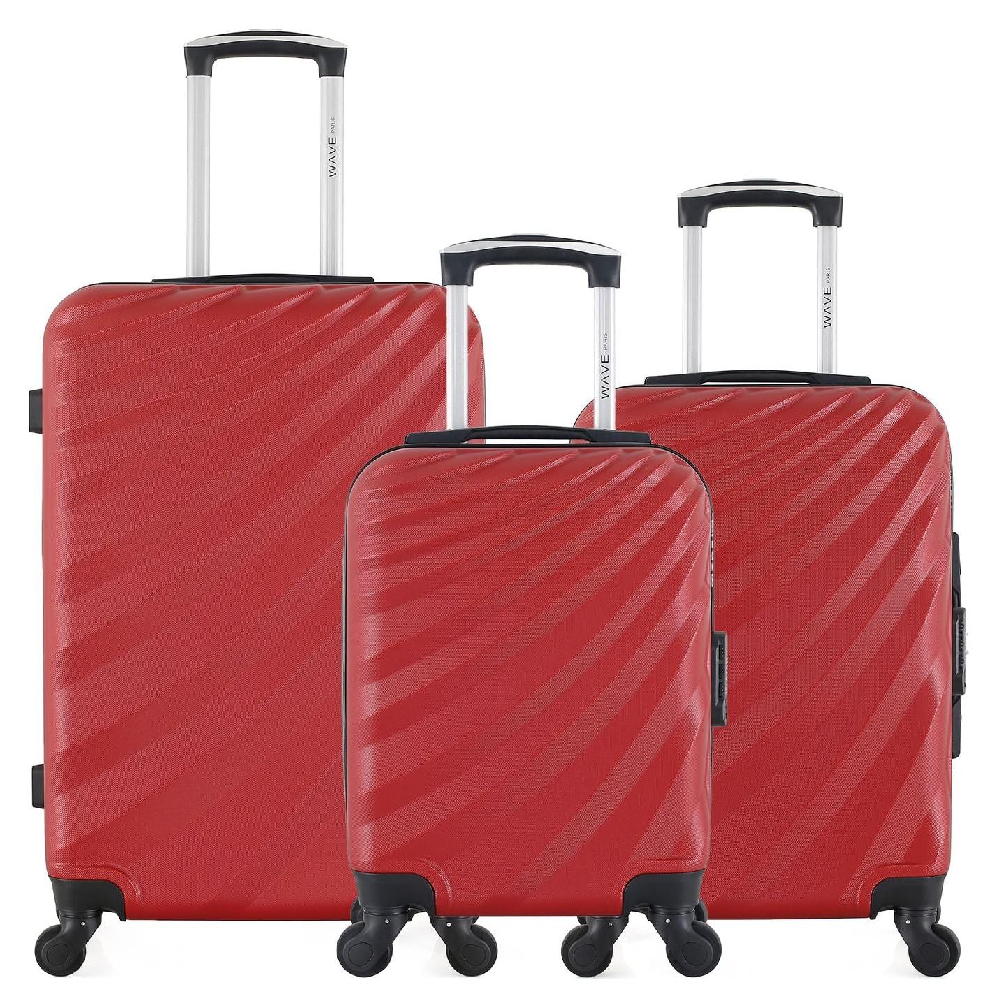 WAVE PARIS - 3er-Set - Wochenendkoffer, Handgepäckkoffer und Handgepäckkoffer XXS DANUBE