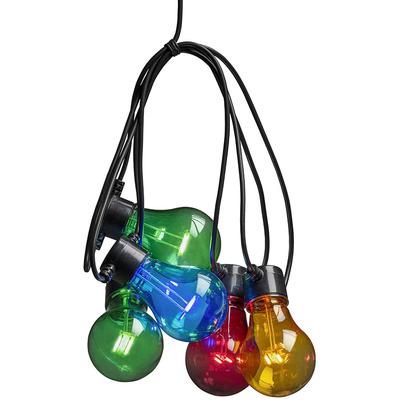 KONSTSMIDE LED-Lichterkette "Party-Lichterkette aussen", schwarz, Dioden 10 Stk., Gesamtlänge 14,5m, Lichterketten, bunt, 10 bunte Birnen / 80 warm weiße Dioden