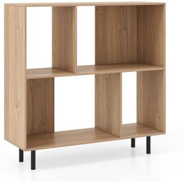 Costway Open Shelf Bookcase with 4 Compartments-Natural