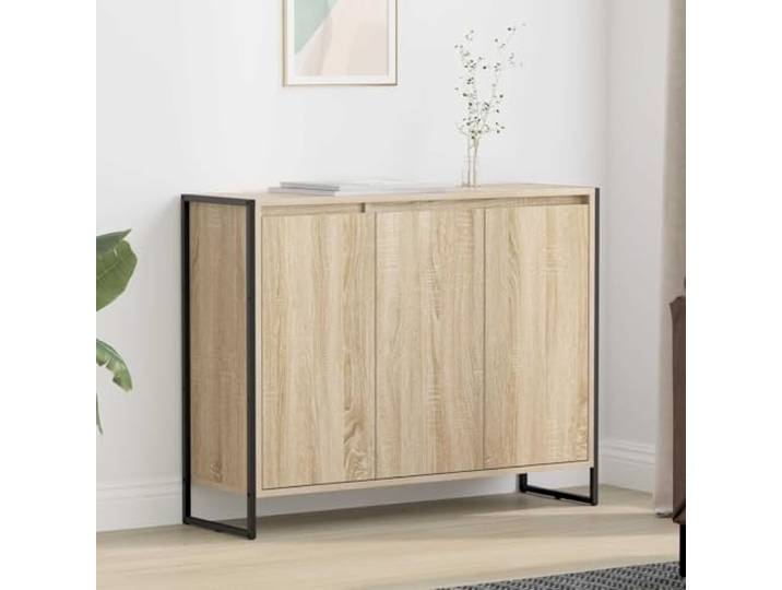 HEFZGDB Sideboard in Holzwerkstoff-Optik für Moderne Einrichtung: Seitenschrank im industriellen Stil als Stabiler Aufbewahrungsschrank im Industriedesign, moderner Side Cabinet
