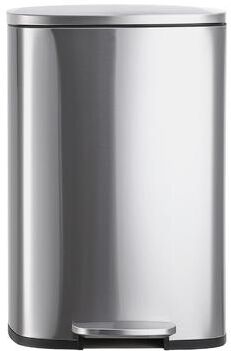 Garvee 13 Gal Stainless Steel Trash Can with Lid - Hands-Free Pedal Garbage Bin, Smudge & Fingerprint Resistant, 50 l Rectangular