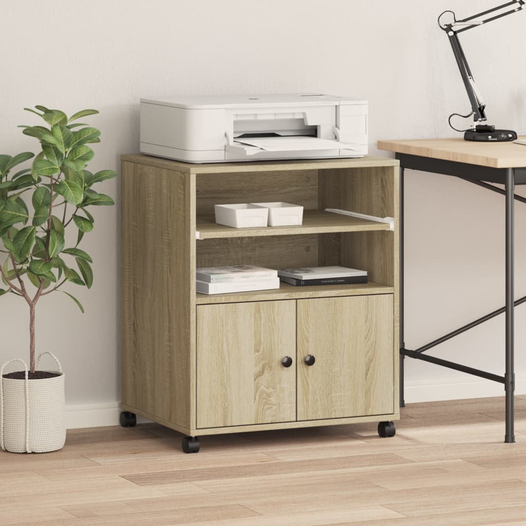 vidaXL 74 cm H x 60 cm W Printer Stand Sonoma Oak 74cm H X 60cm W X 48cm D