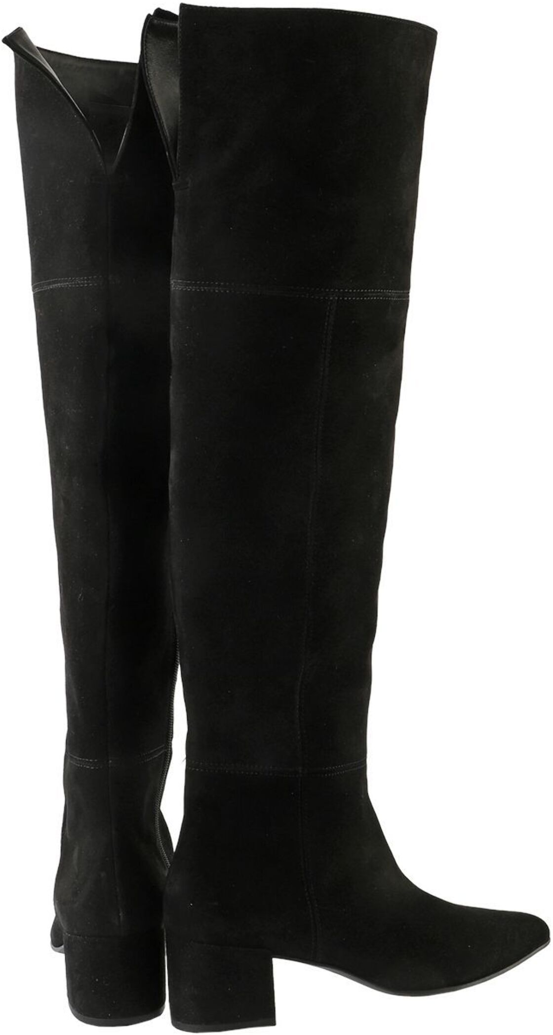 Overkneestiefel HÖGL "Högl Stiefel Veloursleder", Damen, Gr. 38, schwarz, Veloursleder, Schuhe