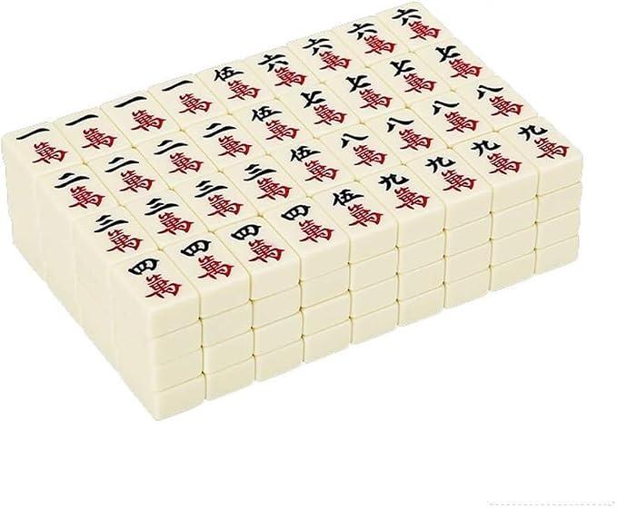 Mahjong, chinesisches Mahjong-Set mit nummerierten Steinen, Reise-Mahjong, traditionelles chinesisches Mahjong-Set mit 144 Steinen(44#)